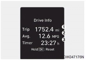 Hyundai Palisade. Drive Info display