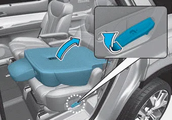 Hyundai Palisade. Folding the rear seat
