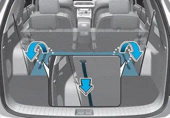 Hyundai Palisade. Folding the rear seat