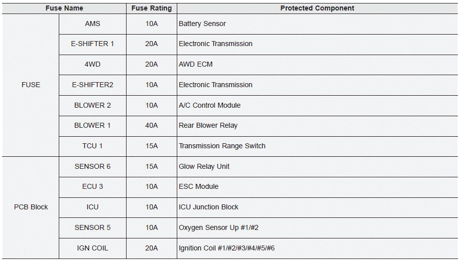 Hyundai Palisade. Fuse/Relay Panel Description