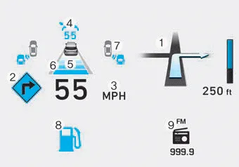 Hyundai Palisade. Head up display (HUD)