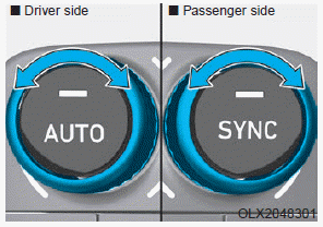 Hyundai Palisade. Instrument panel vents, Temperature control