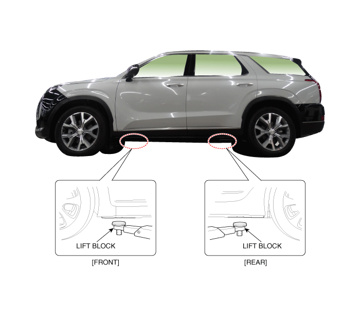 Hyundai Palisade. Lift and Support Points