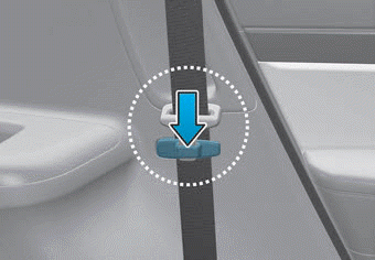 Hyundai Palisade. Stowing the rear seat belt