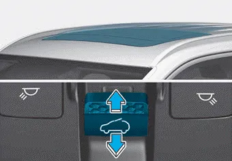 Hyundai Palisade. Tilting the Sunroof (Front)