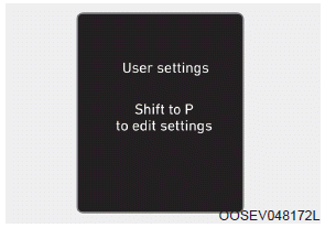 Hyundai Palisade. User settings mode