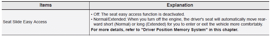 Hyundai Palisade. User settings mode